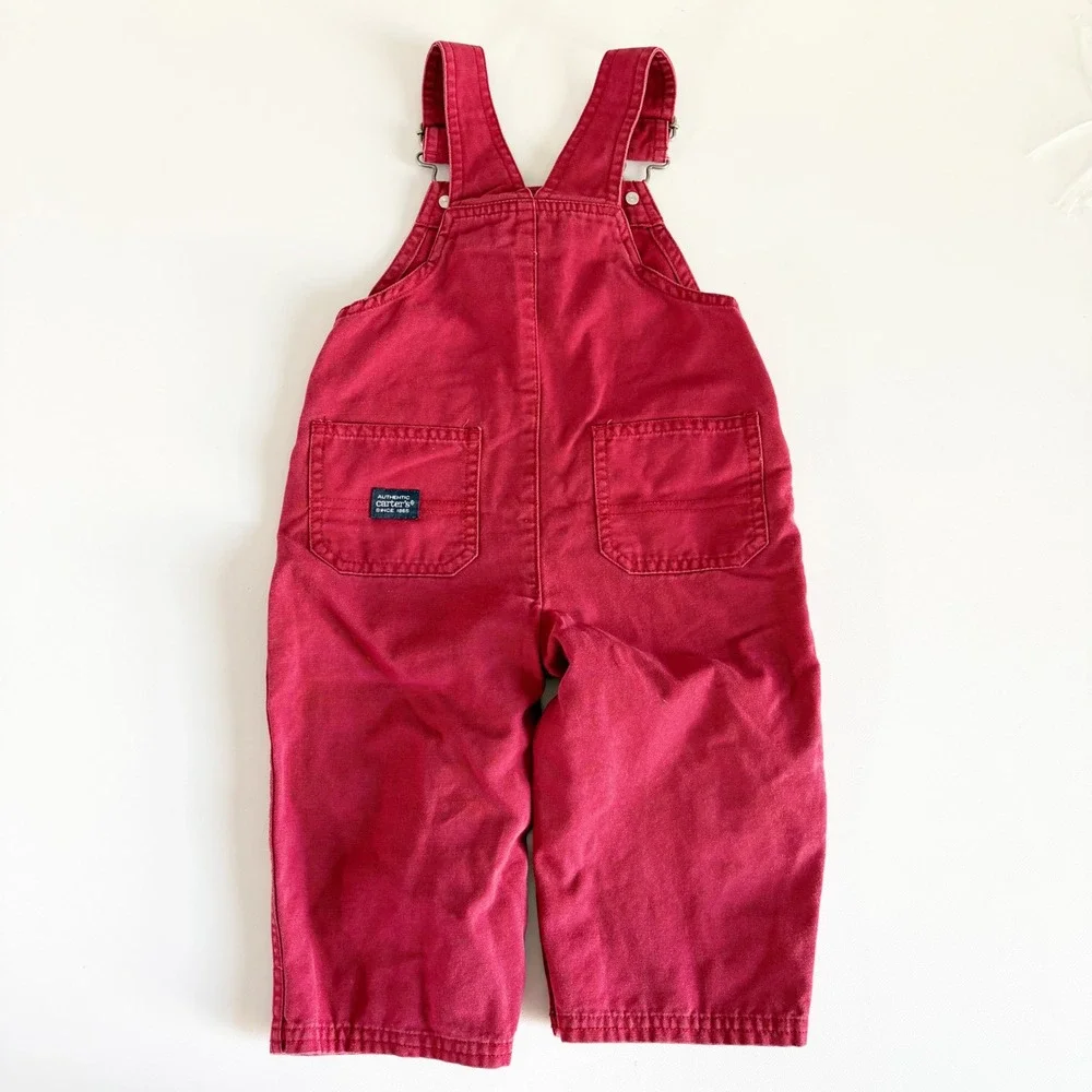 Carters Baby Vintage Helicopter Chopper Canvas Workwear Style Overalls 12-18M